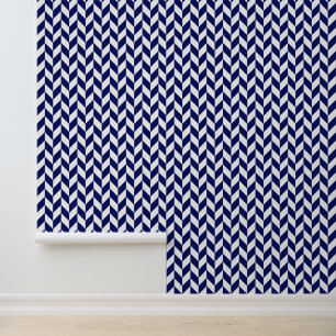 Papier Peint Motif à chevrons DIY Bkgrnd couleur blanc bleu