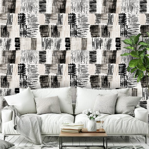 Papier Peint Motif à éclos de Croix blanche noire moderne