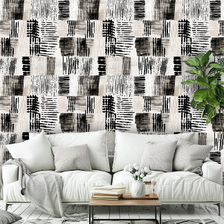 Papier Peint Motif à éclos de Croix blanche noire moderne
