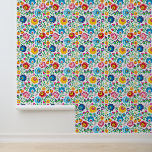 Papier Peint Motif à fleurs d'art populaire 2