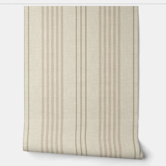 Papier Peint Motif à rayures fines beige classique neutre