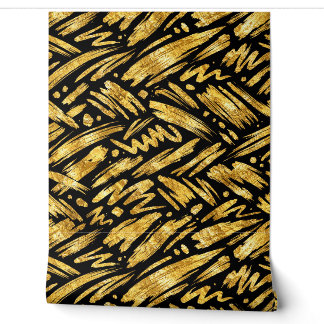 Papier Peint Motif abstrait de feuille d'or