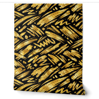 Papier Peint Motif abstrait de feuille d'or