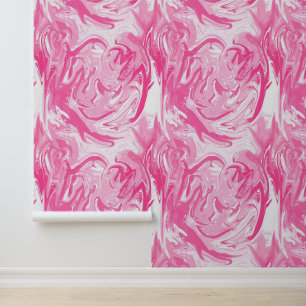 Papier Peint Motif Abstrait en marbre blanc et rose