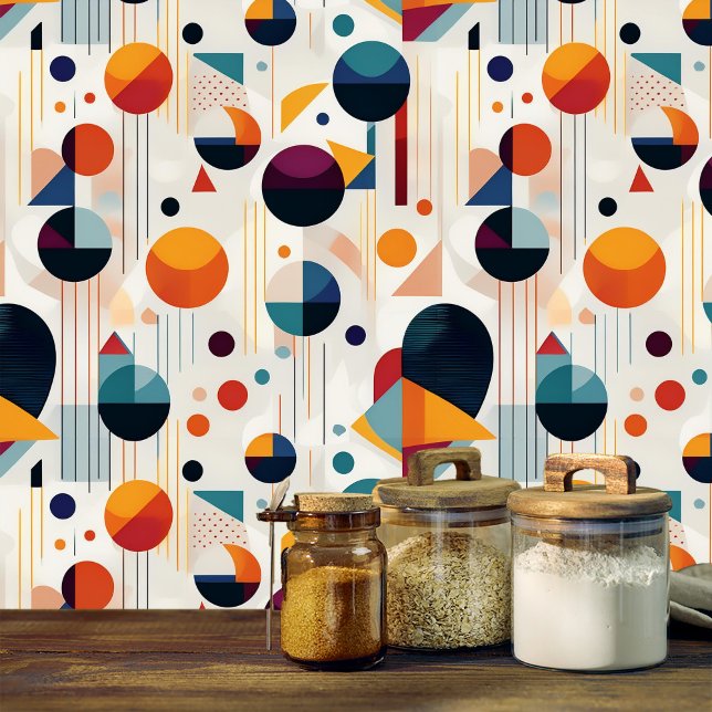 Papier Peint Motif Abstrait géométrique Bauhaus#5 ID1068 (Créateur téléchargé)