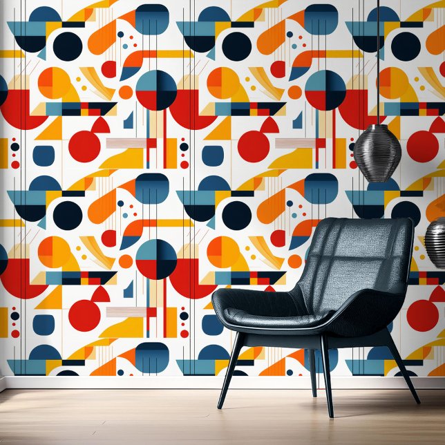 Papier Peint Motif Abstrait géométrique Bauhaus#6 ID1068 (Créateur téléchargé)