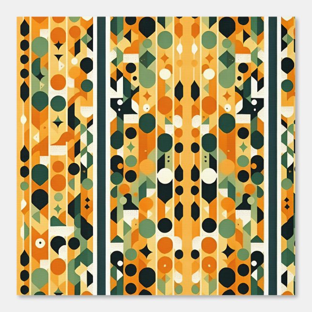 Papier Peint Motif Abstrait géométrique dans les tons chauds (Recto)