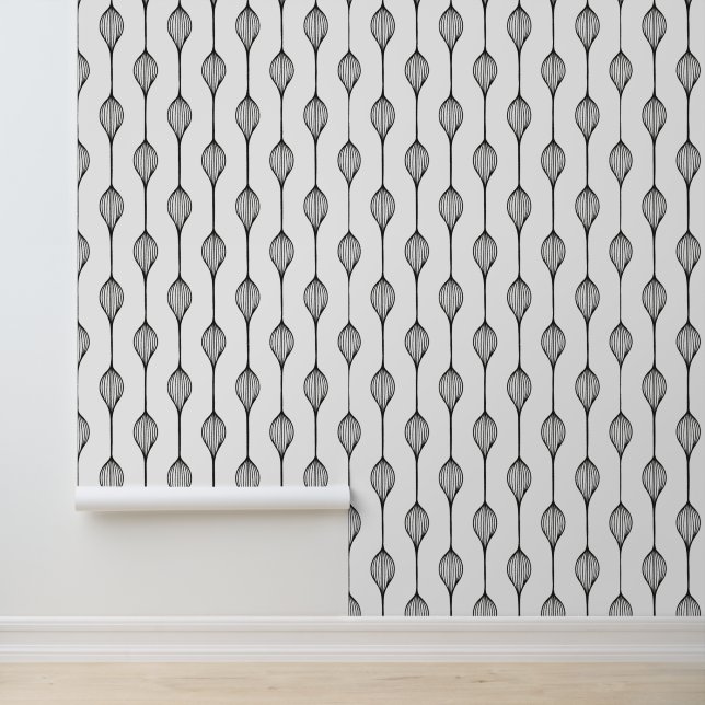 Papier Peint Motif Abstrait moderne noir et blanc (Application)