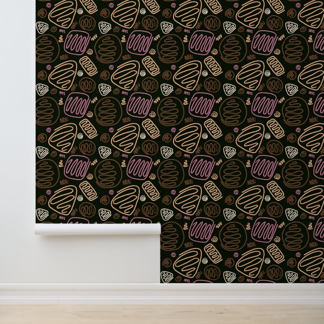 Papier Peint Motif Abstrait simple moderne d'une ligne (Application)