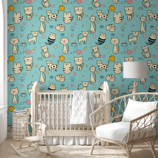 Papier Peint Motif animal cool - Cute Cats 1 (Enfants)