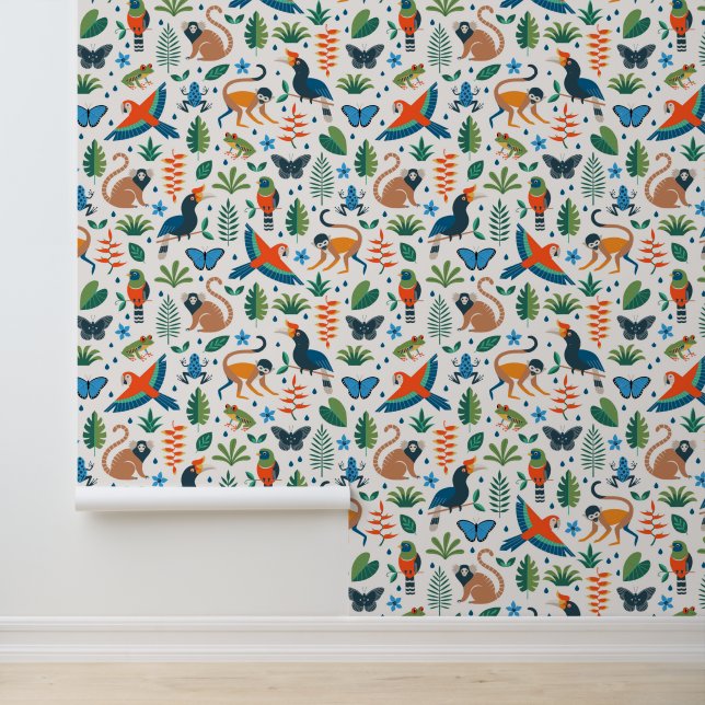 Papier Peint Motif animal de la forêt tropicale (Application)