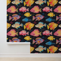 Motif aquatique natation poisson chalk dessin