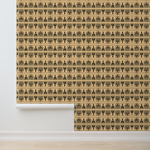 Papier Peint Motif arabe grec méditerranéen marron