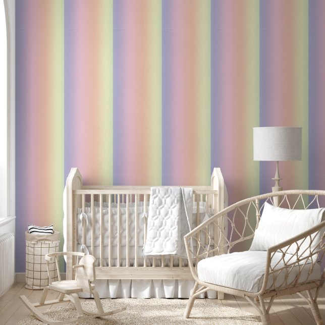 Papier Peint Motif arc-en-ciel Pastel (Enfants)