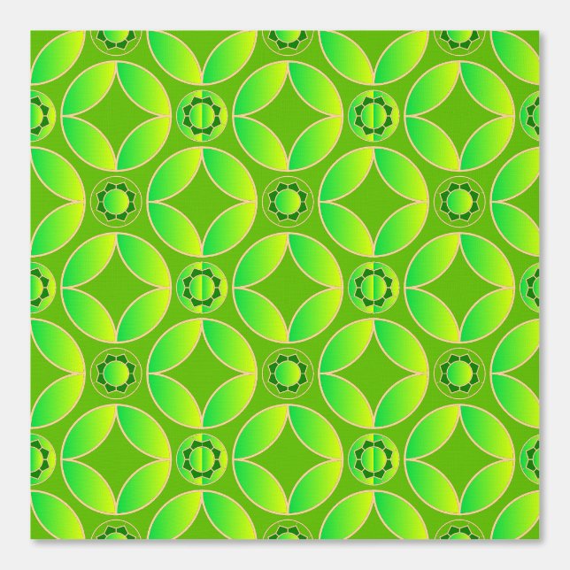 Papier Peint Motif Art déco - vert vif (Recto)