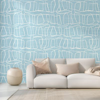 Motif artistique de carrés ronds modernes bleu pas