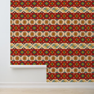Papier Peint motif Aztec cool carrelé