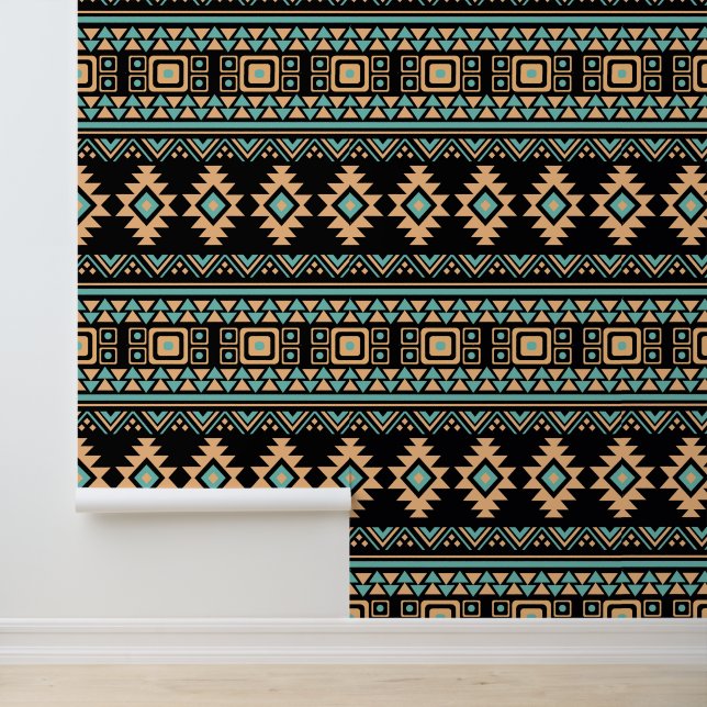 Papier Peint motif Aztec cool carrelé (Application)