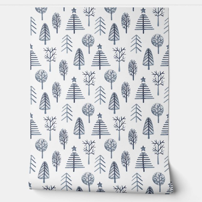 Papier peint motif bleu et blanc (Déroulement)