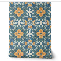Motif bleu et or méditerranéen