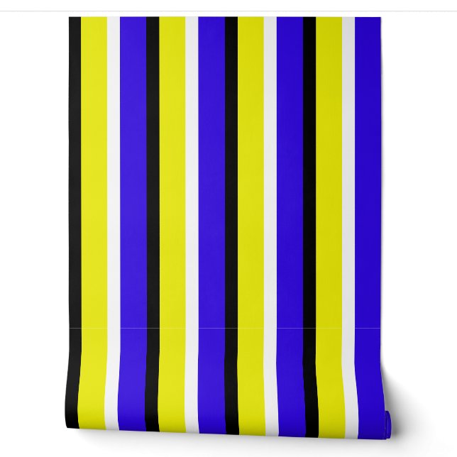 Papier Peint Motif Bleu Jaune (Déroulement)