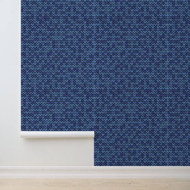 Papier Peint Motif bleu Knit (Application)