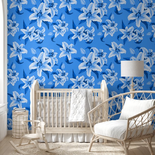 Papier Peint Motif bleu Lily (Enfants)