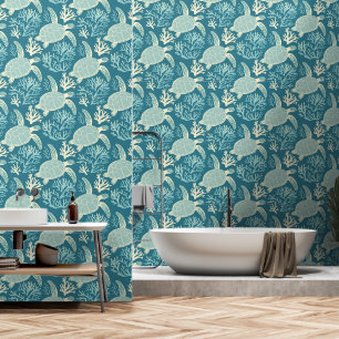 Papier Peint Motif Blue Green Sea Turtle
