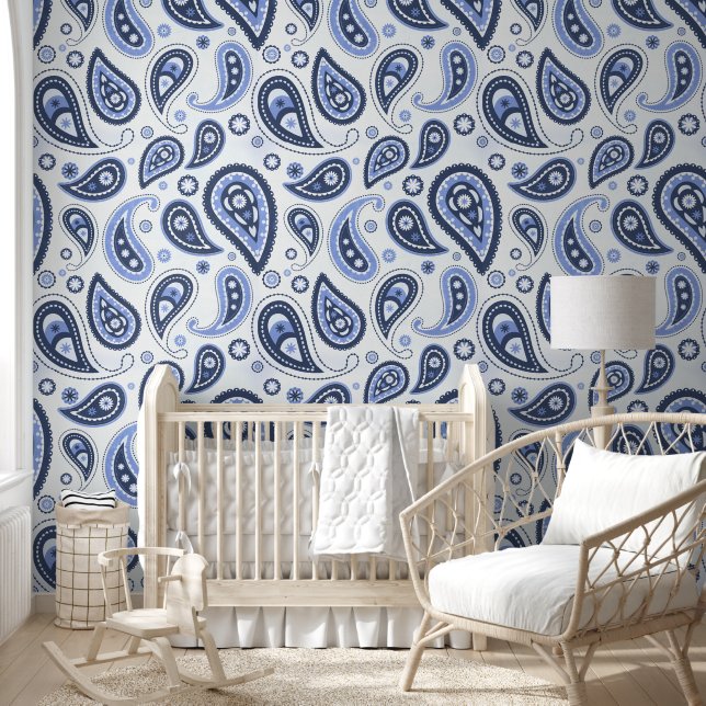 Papier Peint Motif Blue Paisley (Enfants)