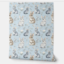 Motif Blue Rabbits