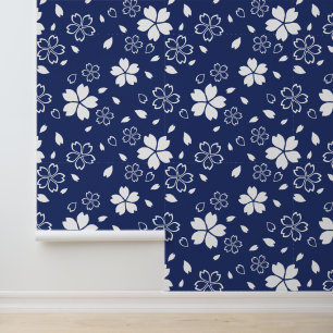 Papier Peint Motif Blue Sakura