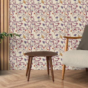 Papier Peint Motif bohémien de Bourgogne Marsala