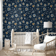 Motif botanique bleu Floral