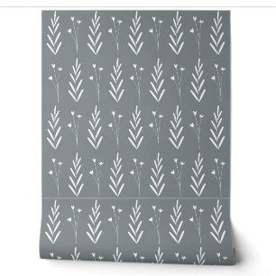 Papier Peint motif botanique simple et transparent avec des pla