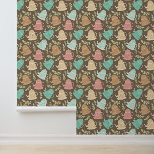 Papier Peint Motif carrelé en théière