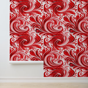 Papier Peint Motif carrelé mignon rouge tourbillon