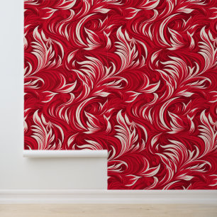 Papier Peint Motif carrelé mignon rouge tourbillon