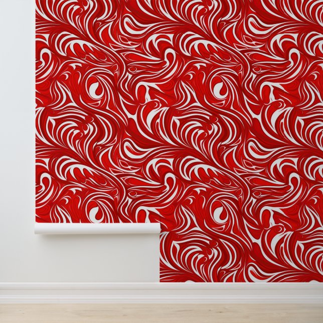 Papier Peint Motif carrelé rouge mou (Application)