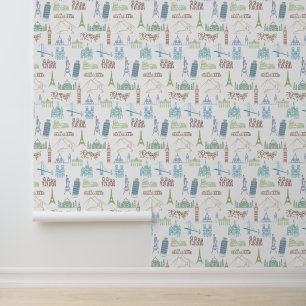 Papier Peint Motif célèbre de monuments