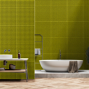 Papier Peint Motif Chevron noir et jaune brillant Texté