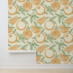Papier Peint Motif classique aux fruits orange