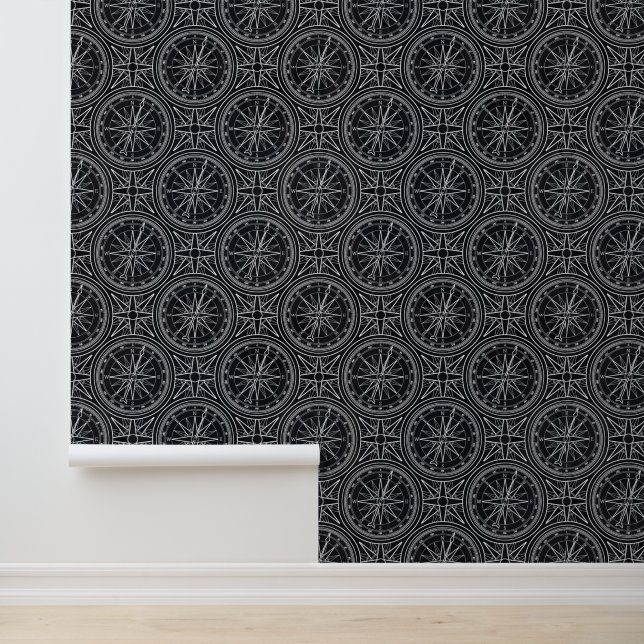 Papier Peint Motif Compass Rose éolien (Application)