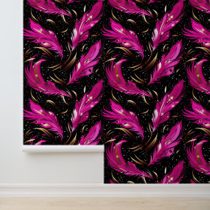 Papier Peint motif cool carrelé rose