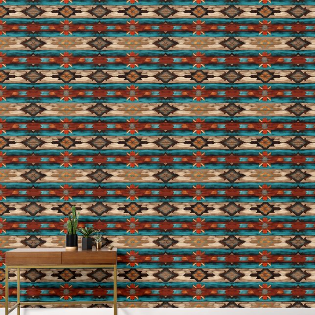 Papier Peint motif cool en faux bois (Couloir)