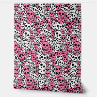 Motif crâne gothique rose Imprimer