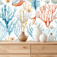 Motif d'aquarelle nautique : Coral Reef Delties