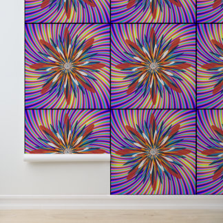 Papier Peint Motif d'art de mandala floral coloré abstrait
