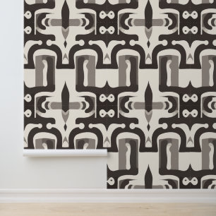 Papier Peint Motif d'art monochrome géométrique Abstrait