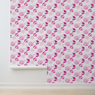 Papier Peint Motif De Baleines, Beaux Baleines, Baleines Roses