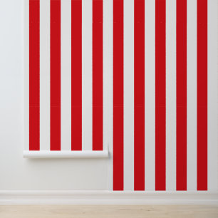 Papier Peint Motif de bande Barbershop rouge et blanc